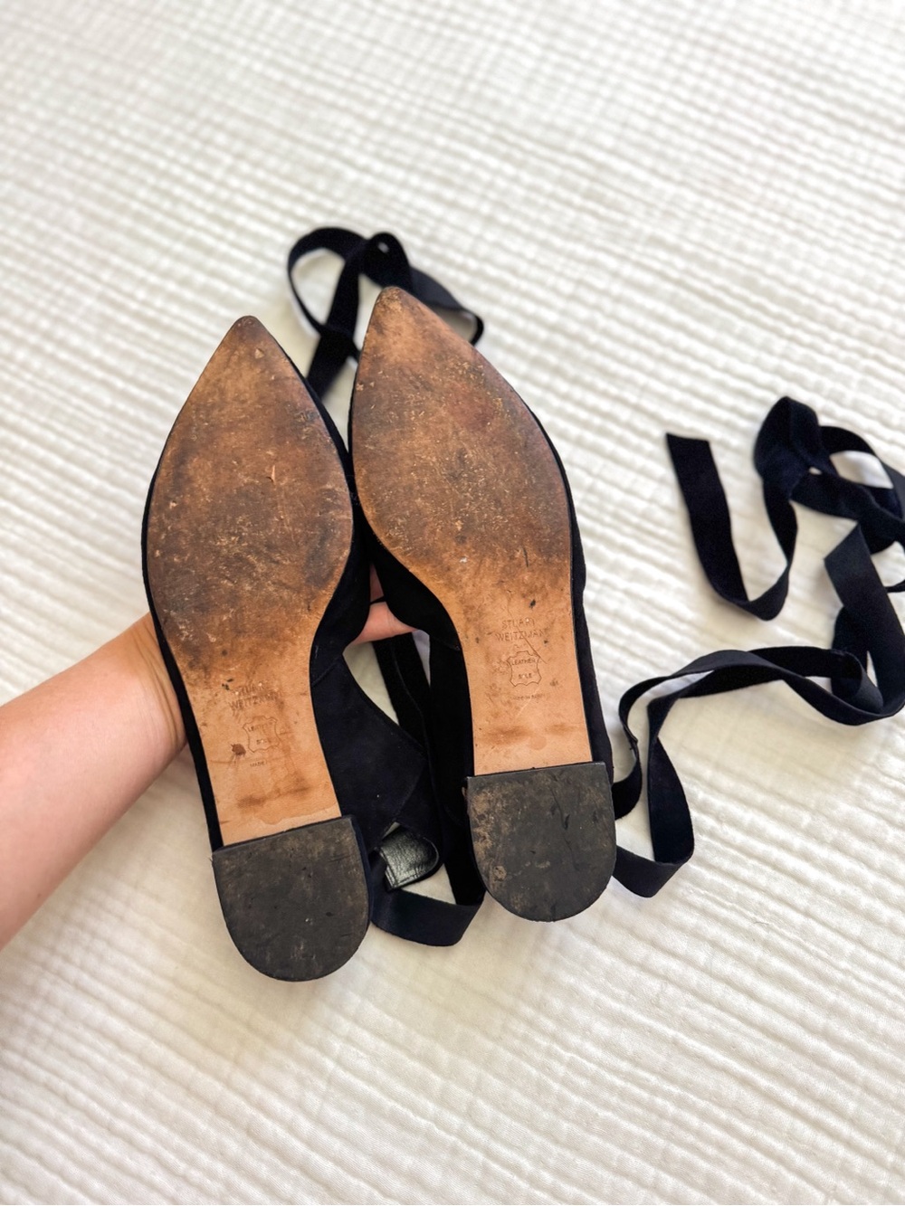 Stuart Wietzman Supersonic Suede Lace Up Flats size 8.5 - Picture 7 of 7